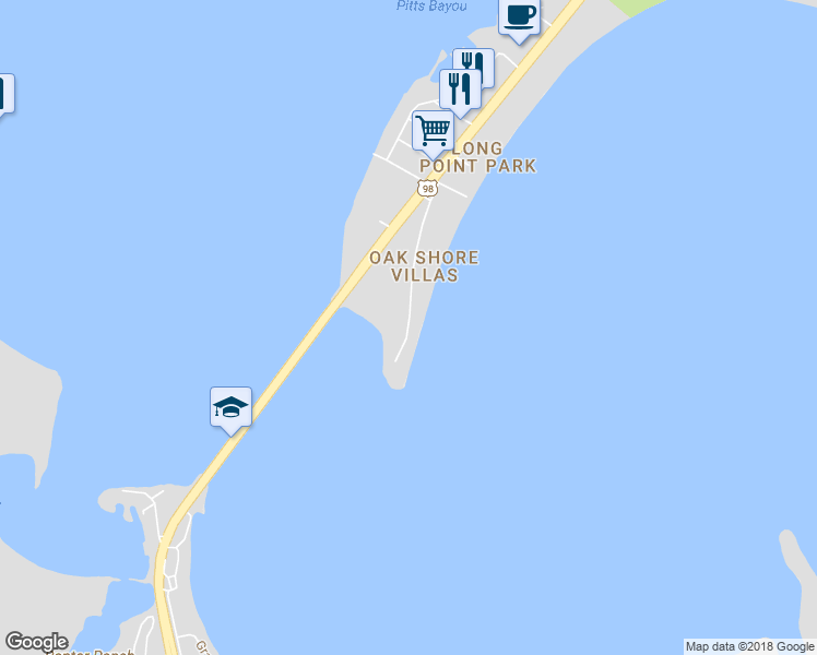 map of restaurants, bars, coffee shops, grocery stores, and more near 6680 Oakshore Drive in Panama City