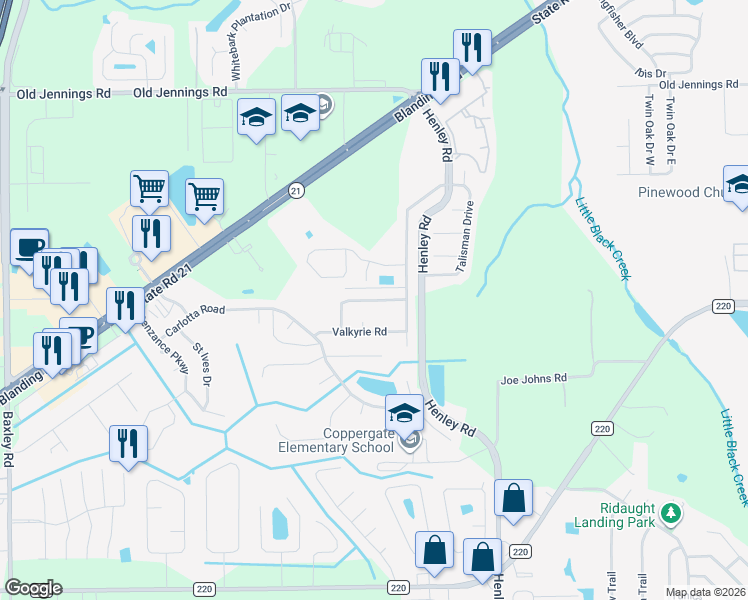 map of restaurants, bars, coffee shops, grocery stores, and more near 3531 Stonegate Lane in Middleburg