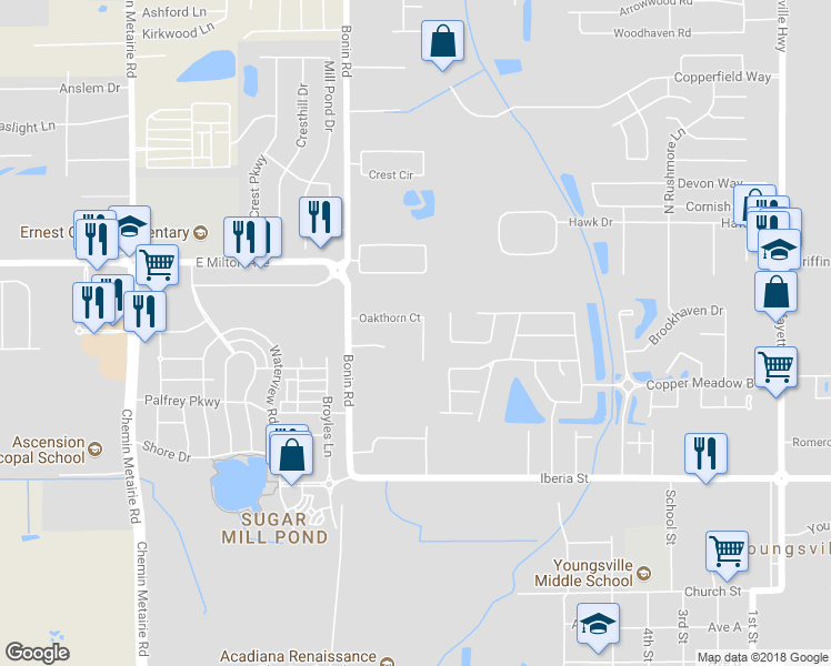 map of restaurants, bars, coffee shops, grocery stores, and more near 10 Silver Cedar Court in Youngsville