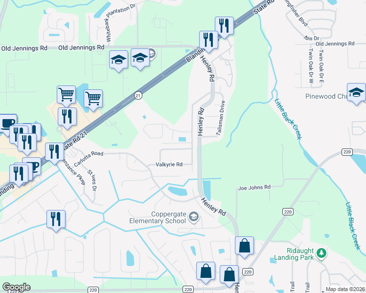 map of restaurants, bars, coffee shops, grocery stores, and more near 2912 Stonegate Lane in Middleburg