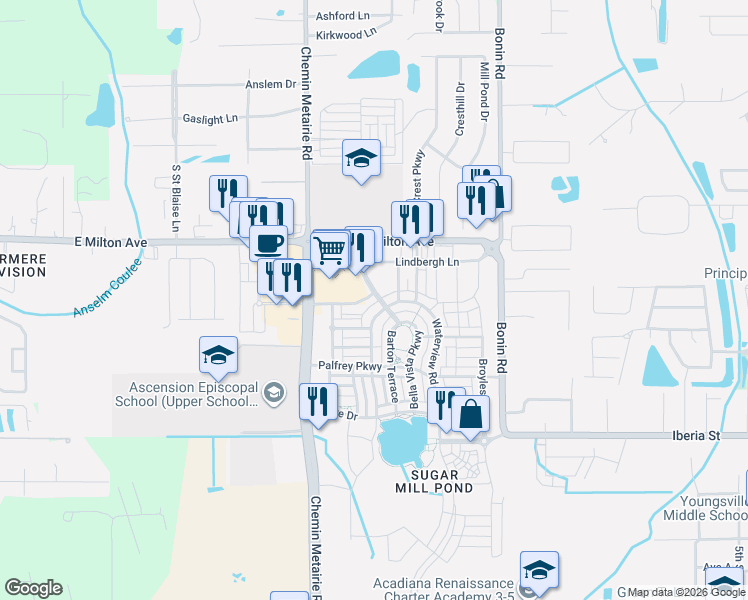 map of restaurants, bars, coffee shops, grocery stores, and more near 706 Harbor Road in Youngsville