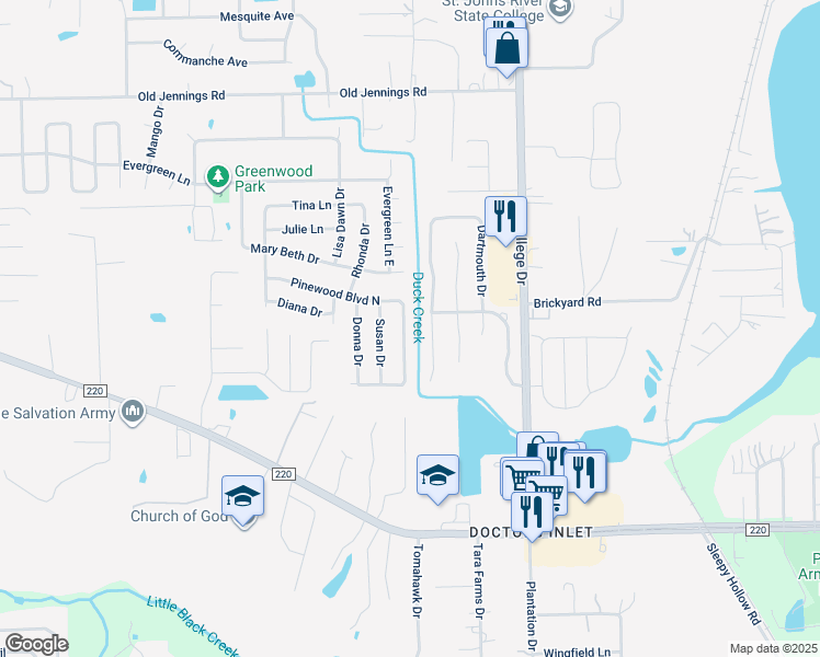map of restaurants, bars, coffee shops, grocery stores, and more near 2654 Pinewood Boulevard East in Middleburg