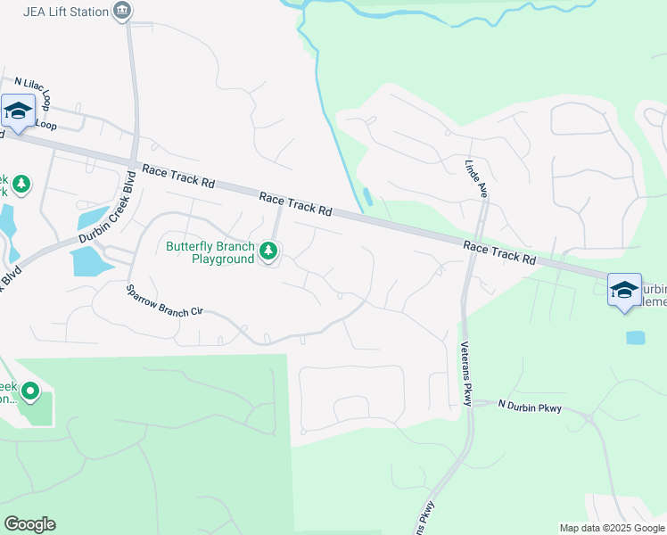 map of restaurants, bars, coffee shops, grocery stores, and more near 3312 Pepper Court in Jacksonville