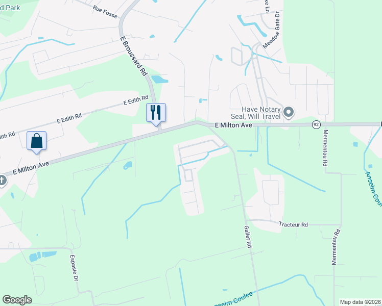 map of restaurants, bars, coffee shops, grocery stores, and more near 111 Enchantment Avenue in Youngsville
