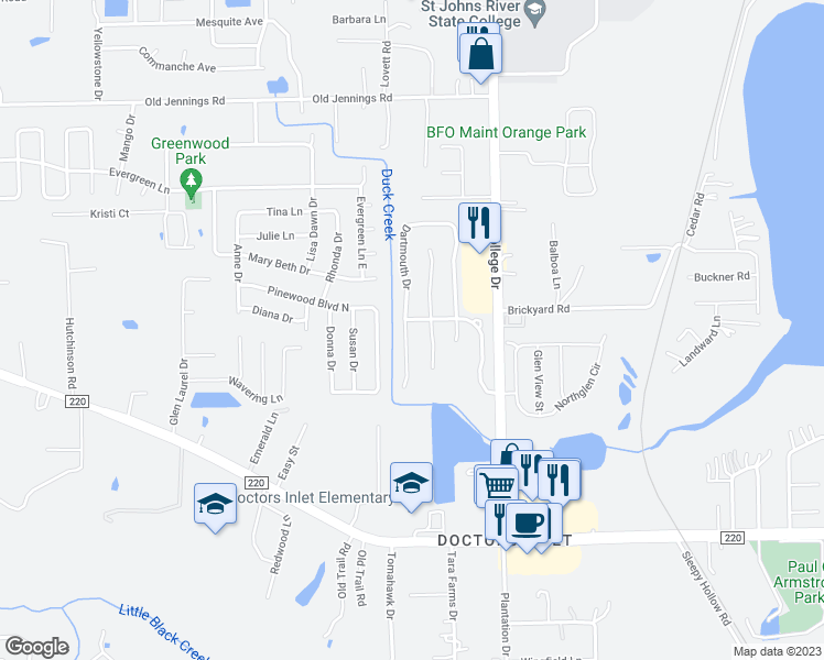 map of restaurants, bars, coffee shops, grocery stores, and more near 1839 Dartmouth Drive in Middleburg