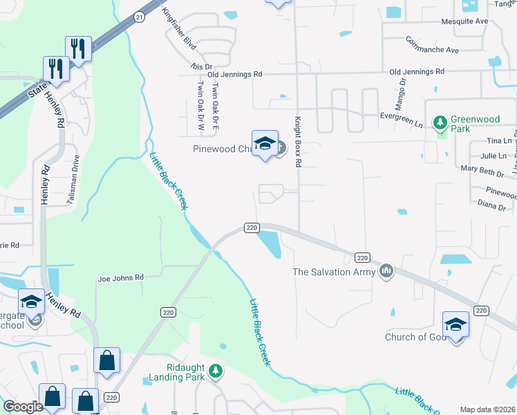 map of restaurants, bars, coffee shops, grocery stores, and more near 3775 Bedford Drive in Middleburg