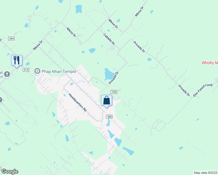 map of restaurants, bars, coffee shops, grocery stores, and more near 416 Escondido Drive in Del Valle