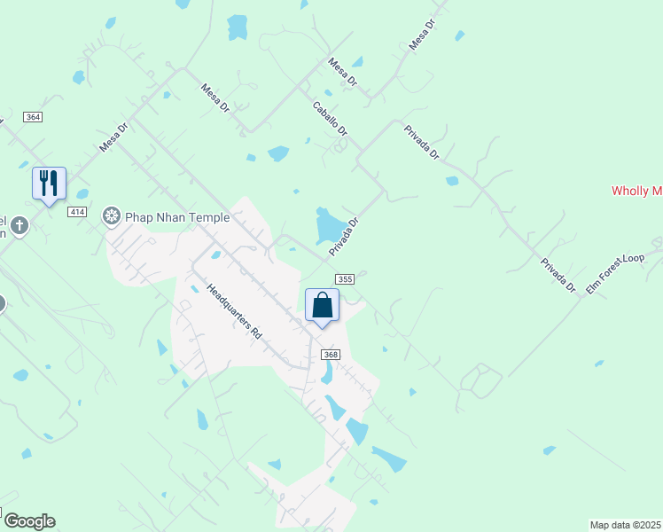 map of restaurants, bars, coffee shops, grocery stores, and more near 421 Escondido Drive in Del Valle