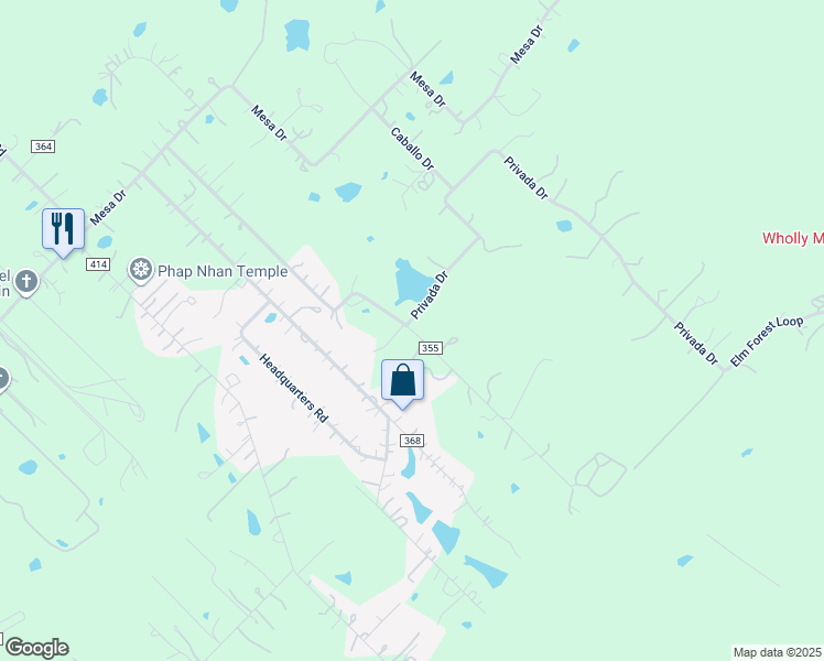 map of restaurants, bars, coffee shops, grocery stores, and more near 417 Escondido Drive in Del Valle