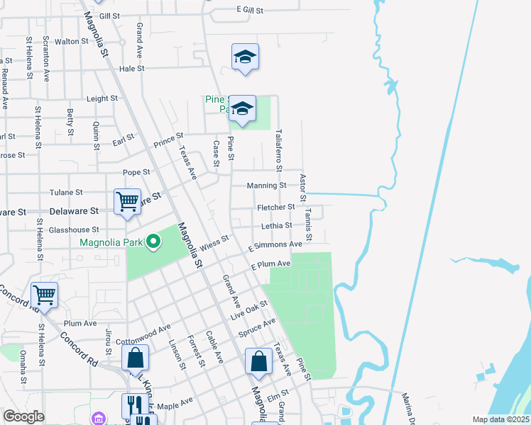 map of restaurants, bars, coffee shops, grocery stores, and more near 270 Fletcher Street in Beaumont