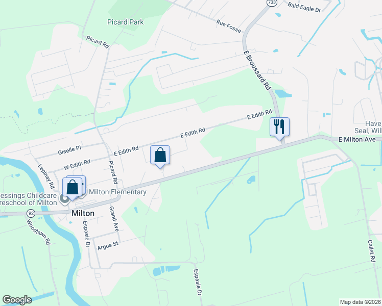 map of restaurants, bars, coffee shops, grocery stores, and more near 109 Triangle Circle in Lafayette