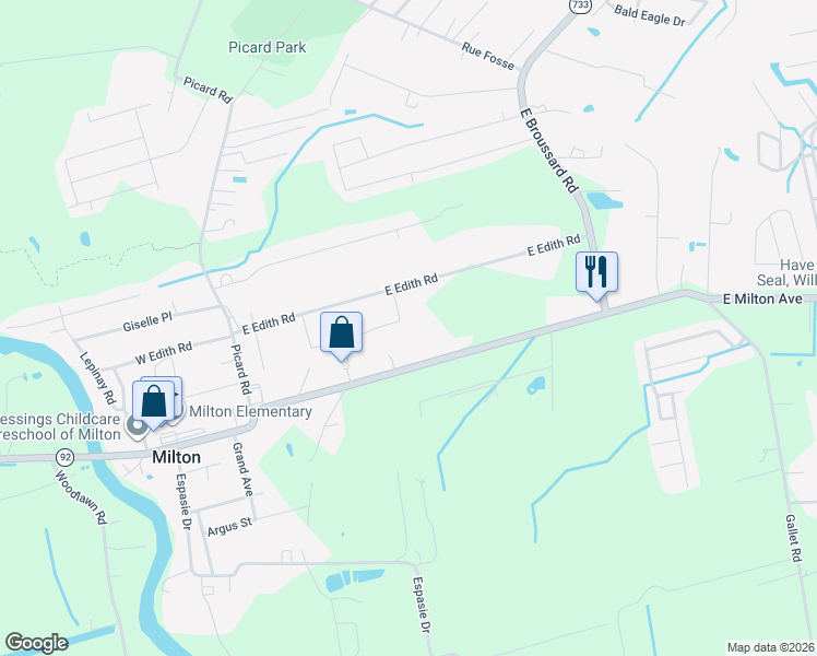 map of restaurants, bars, coffee shops, grocery stores, and more near 109 Triangle Circle in Lafayette