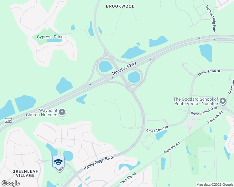 map of restaurants, bars, coffee shops, grocery stores, and more near Valley Ridge Boulevard in Jacksonville