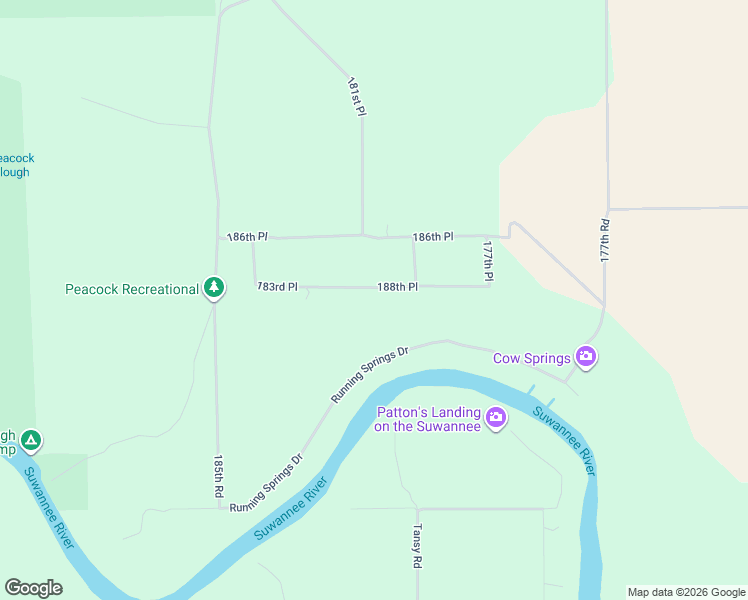 map of restaurants, bars, coffee shops, grocery stores, and more near 18112 188th Place in Live Oak