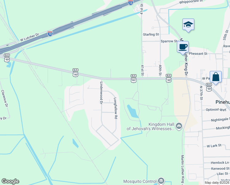 map of restaurants, bars, coffee shops, grocery stores, and more near 1815 Longfellow Road in Orange