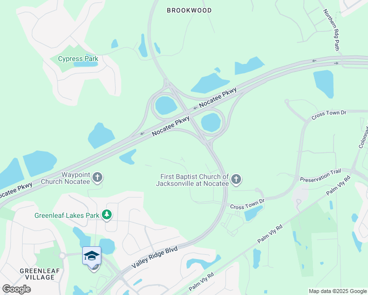 map of restaurants, bars, coffee shops, grocery stores, and more near Valley Ridge Boulevard in Jacksonville