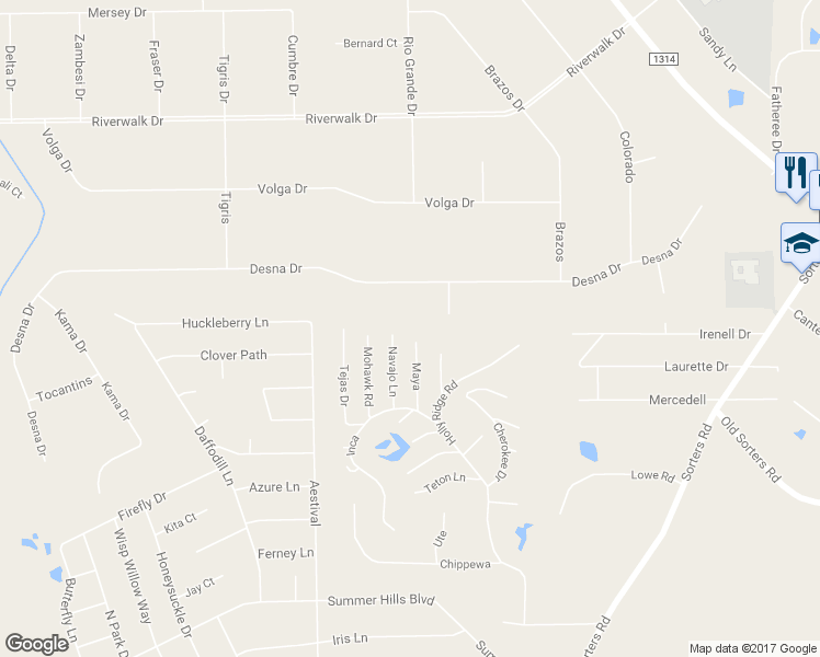 map of restaurants, bars, coffee shops, grocery stores, and more near 23628 Maya in Porter