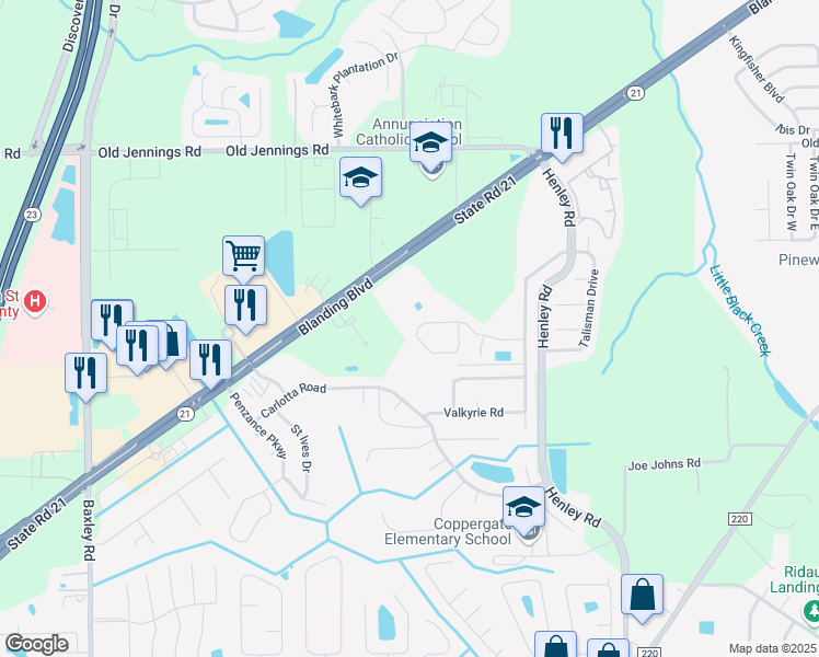map of restaurants, bars, coffee shops, grocery stores, and more near 3536 Alec Drive in Middleburg