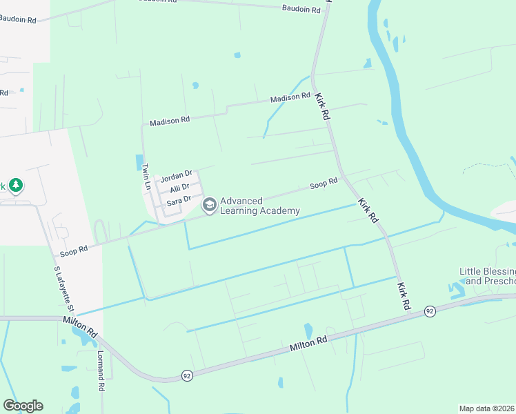 map of restaurants, bars, coffee shops, grocery stores, and more near 7201-7999 Soop Road in Maurice