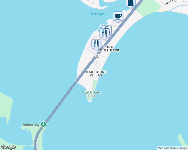 map of restaurants, bars, coffee shops, grocery stores, and more near 6471 Oakshore Drive in Panama City