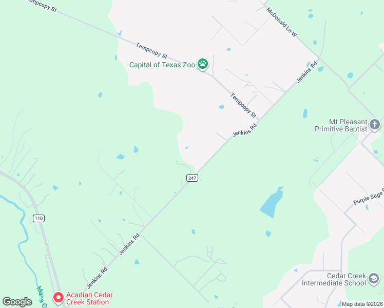 map of restaurants, bars, coffee shops, grocery stores, and more near 298 Jenkins Road in Cedar Creek