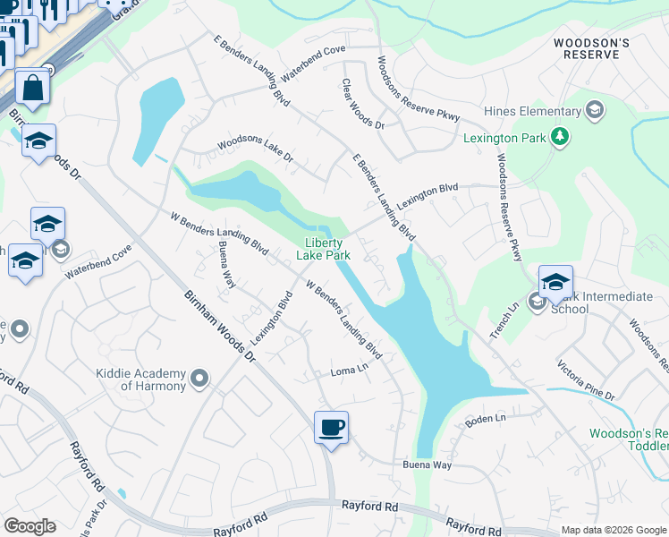 map of restaurants, bars, coffee shops, grocery stores, and more near 28231 KAILEES Court in Spring