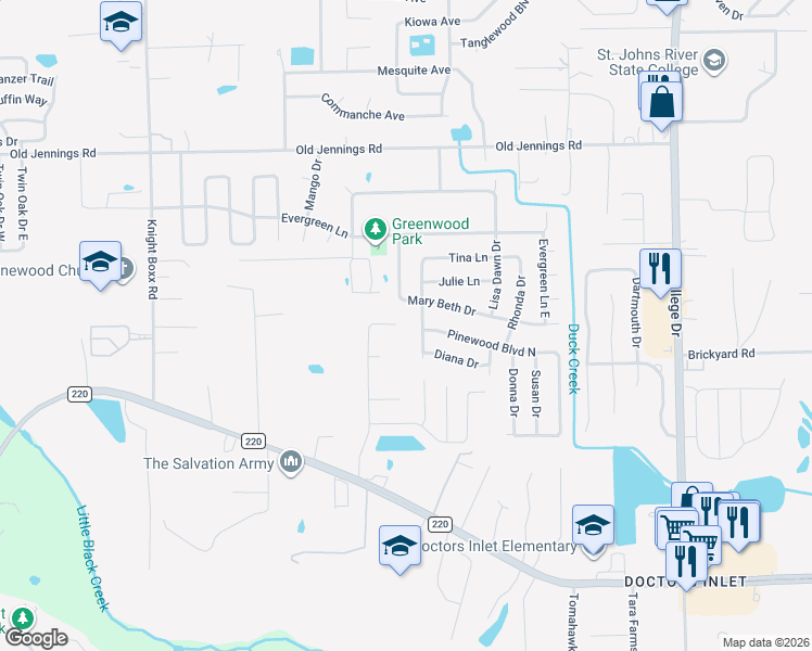 map of restaurants, bars, coffee shops, grocery stores, and more near 1658 Mary Beth Drive in Middleburg