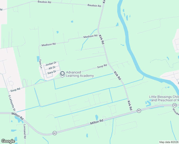 map of restaurants, bars, coffee shops, grocery stores, and more near 7200-7498 Soop Road in Maurice