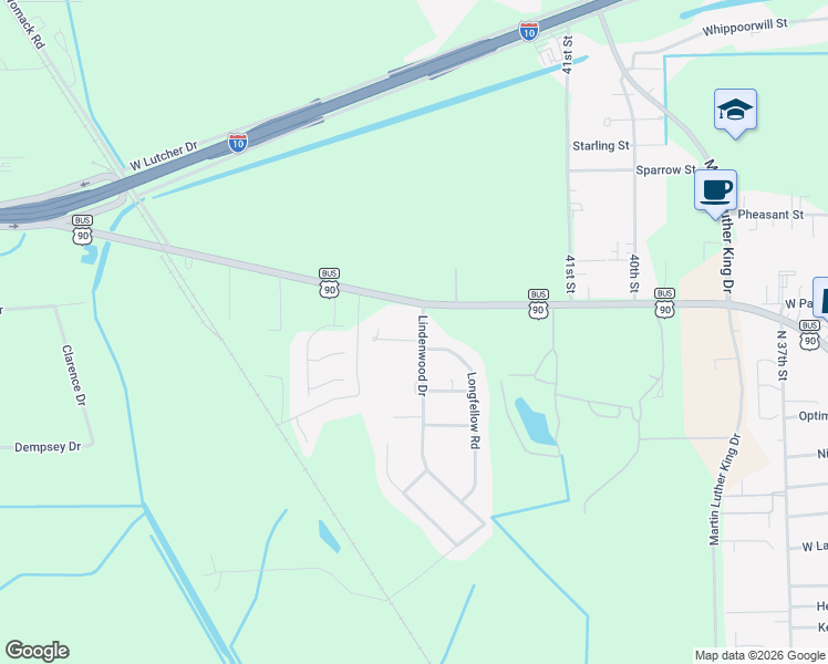 map of restaurants, bars, coffee shops, grocery stores, and more near 1903 Lindenwood Drive in Orange