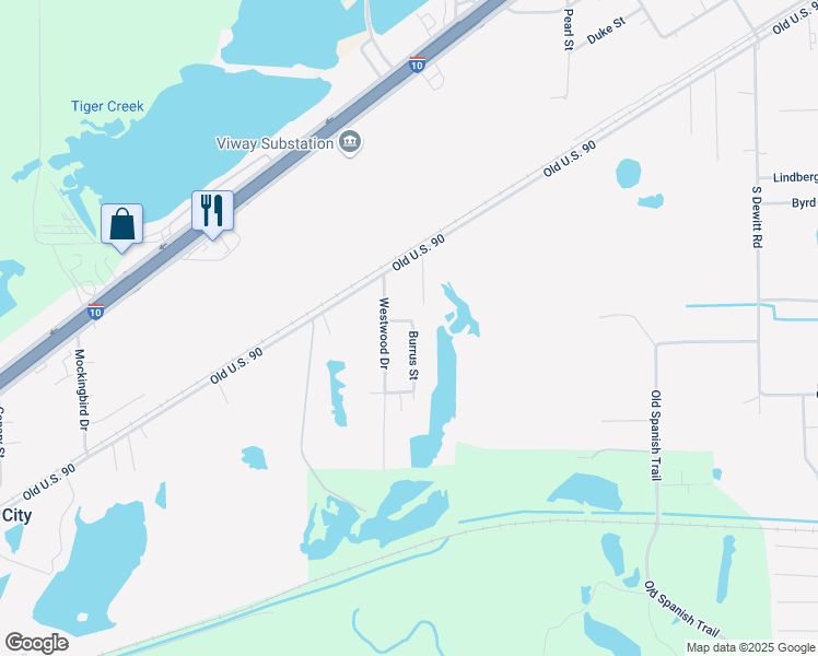 map of restaurants, bars, coffee shops, grocery stores, and more near 215 Westwood Drive in Vidor