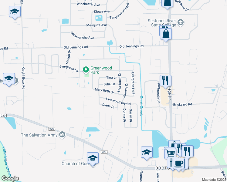 map of restaurants, bars, coffee shops, grocery stores, and more near 1693 Mary Beth Drive in Middleburg