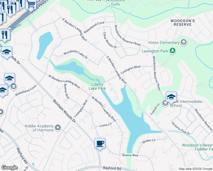 map of restaurants, bars, coffee shops, grocery stores, and more near 28231 KAILEES Court in Spring