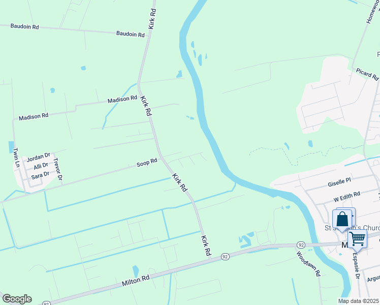map of restaurants, bars, coffee shops, grocery stores, and more near 177-223 Steamboat Lane in Maurice