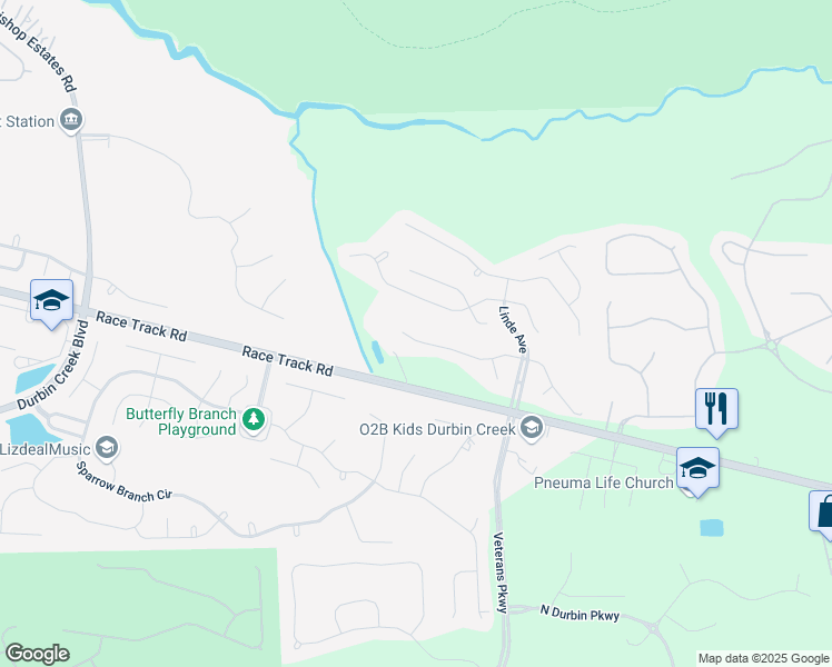 map of restaurants, bars, coffee shops, grocery stores, and more near 390 West Tropical Trce in Saint Johns