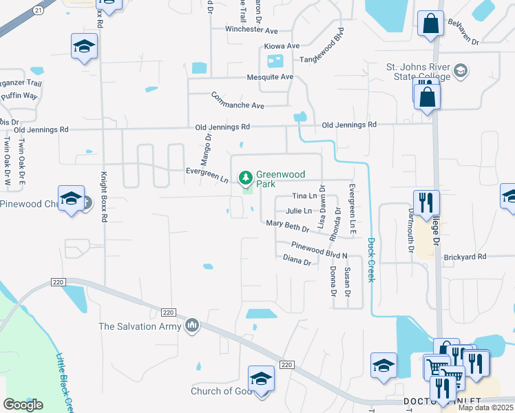 map of restaurants, bars, coffee shops, grocery stores, and more near 1644 Mary Beth Drive in Middleburg