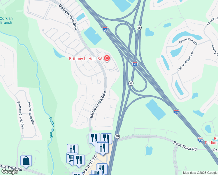 map of restaurants, bars, coffee shops, grocery stores, and more near 14814 Montevarchi Court in Jacksonville