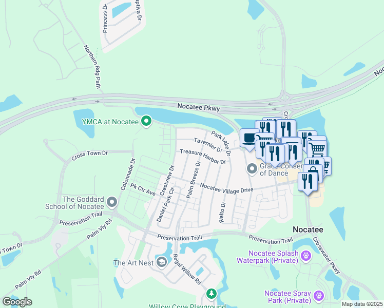 map of restaurants, bars, coffee shops, grocery stores, and more near 144 Castlebrook Lane in Ponte Vedra Beach