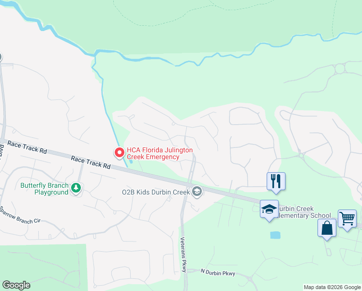 map of restaurants, bars, coffee shops, grocery stores, and more near 1218 South Kyle Way in Jacksonville