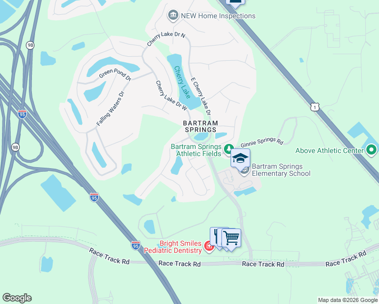 map of restaurants, bars, coffee shops, grocery stores, and more near 14643 Fern Hammock Drive in Jacksonville