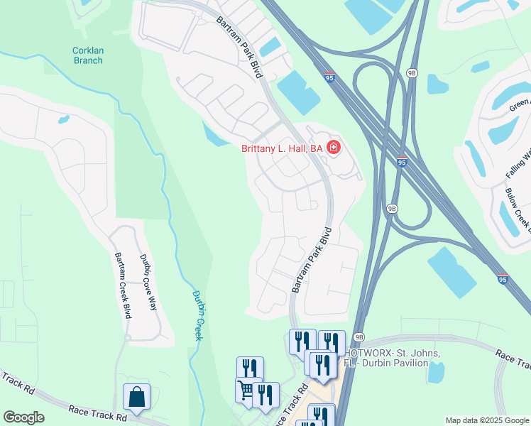 map of restaurants, bars, coffee shops, grocery stores, and more near 6911 Azalea Grove Drive in Jacksonville