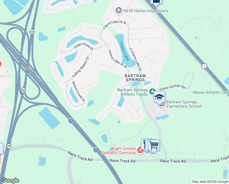 map of restaurants, bars, coffee shops, grocery stores, and more near 6135 Wakulla Springs Road in Jacksonville