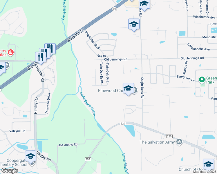 map of restaurants, bars, coffee shops, grocery stores, and more near 1633 Twin Oak Drive East in Middleburg