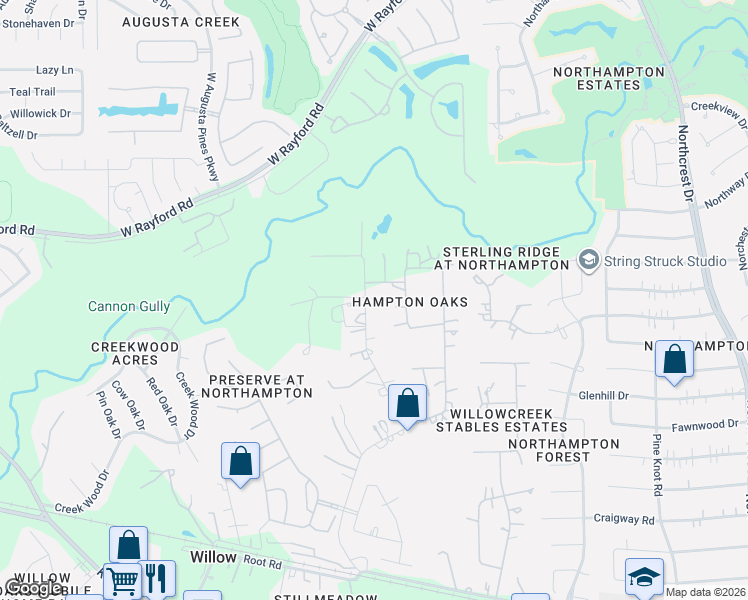 map of restaurants, bars, coffee shops, grocery stores, and more near 24307 Standing Oak Drive in Spring
