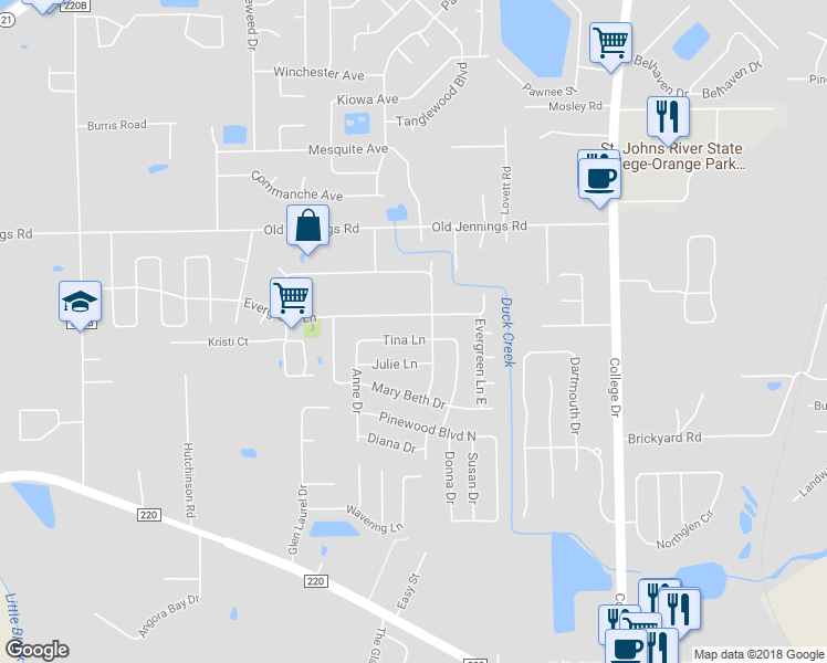 map of restaurants, bars, coffee shops, grocery stores, and more near 2692 Tina Lane in Middleburg