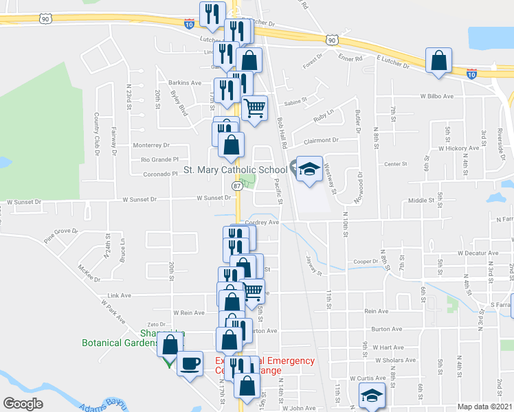 map of restaurants, bars, coffee shops, grocery stores, and more near 10 Colburn Avenue in Orange