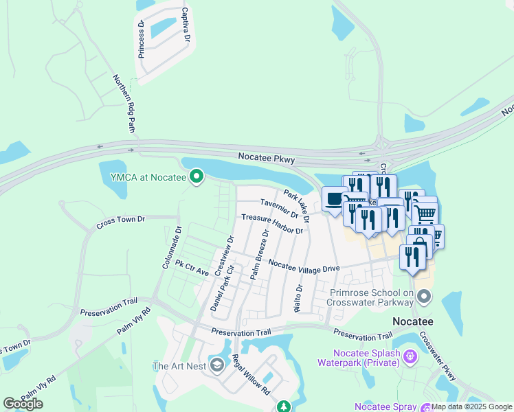 map of restaurants, bars, coffee shops, grocery stores, and more near 144 Castlebrook Lane in Ponte Vedra Beach