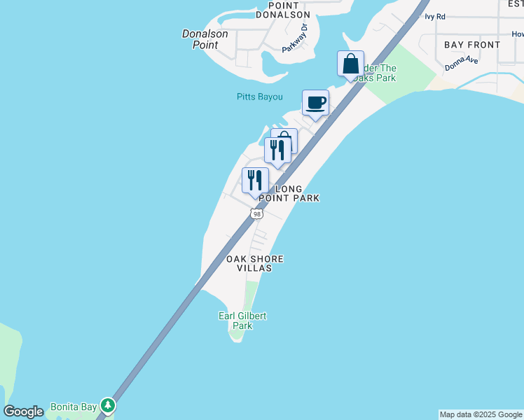 map of restaurants, bars, coffee shops, grocery stores, and more near East Cooper Drive in Parker
