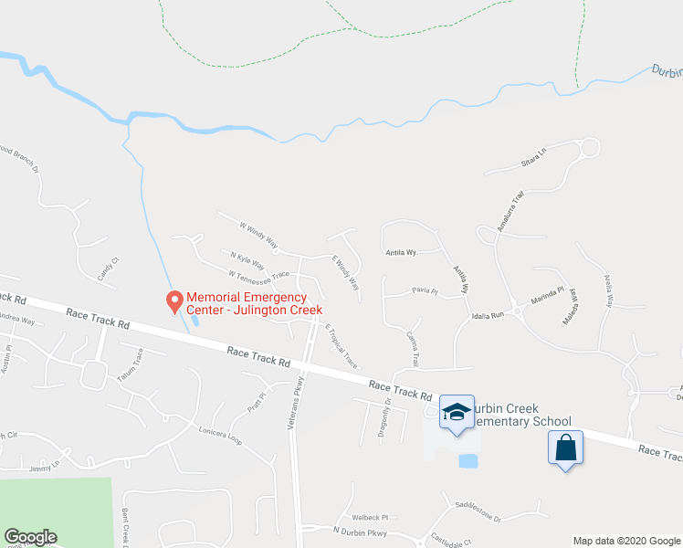 map of restaurants, bars, coffee shops, grocery stores, and more near 1927 East Windy Way in Saint Johns