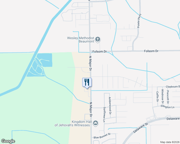 map of restaurants, bars, coffee shops, grocery stores, and more near in Beaumont