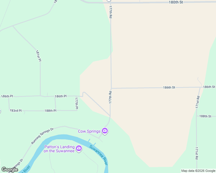 map of restaurants, bars, coffee shops, grocery stores, and more near 18487 177th Road in Live Oak